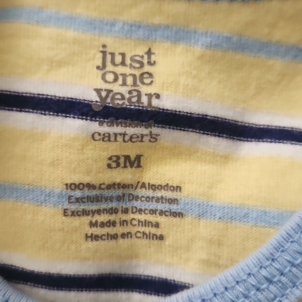 Carter's Yellow and Blue Striped Baby Romper - Picture 10 of 10